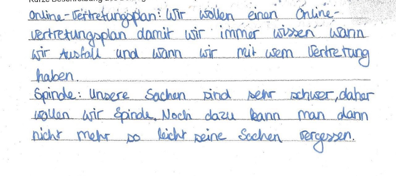 Online-Vertretungsplan & Spinde