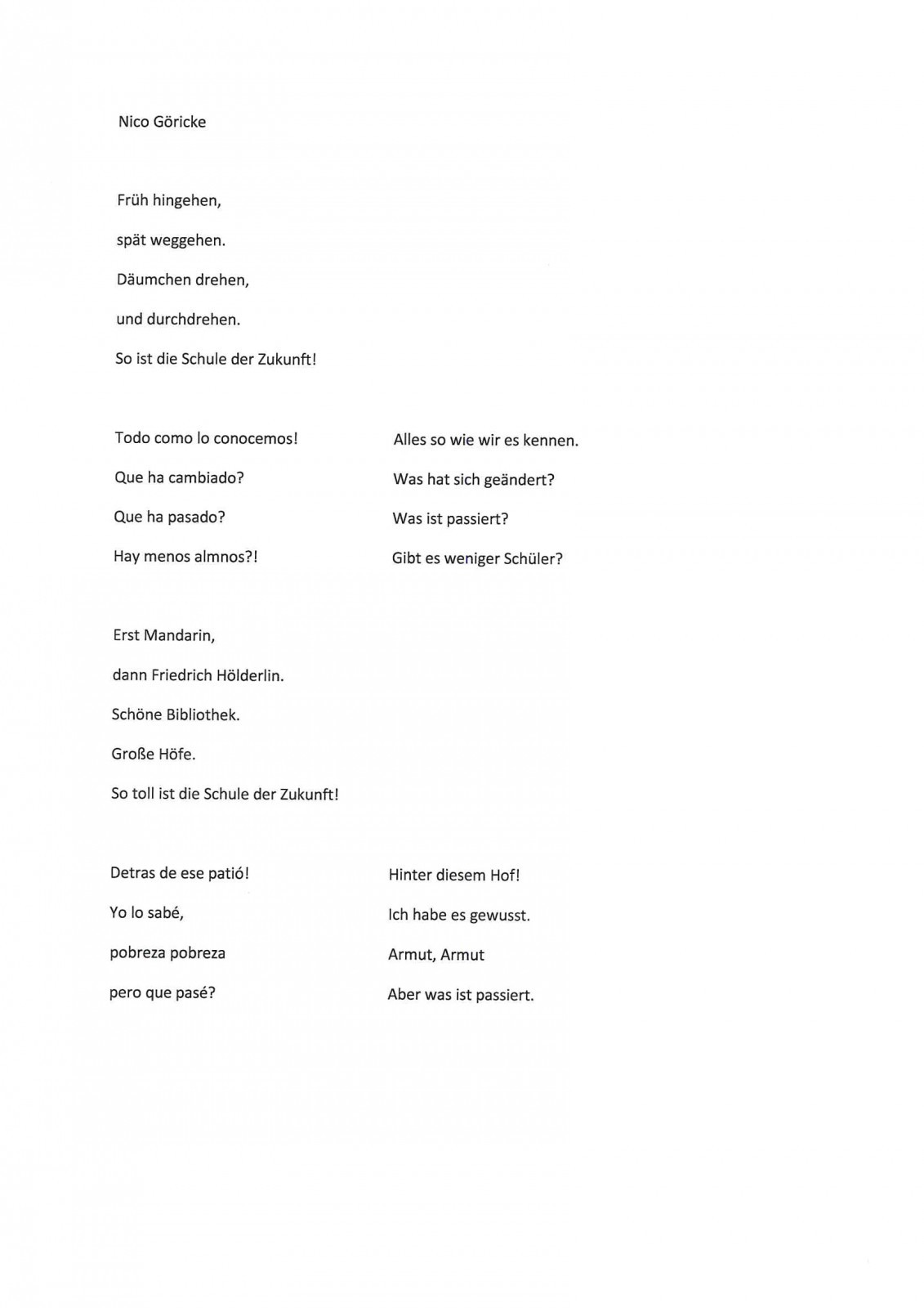 Gedichte zur Schule der Zukunft