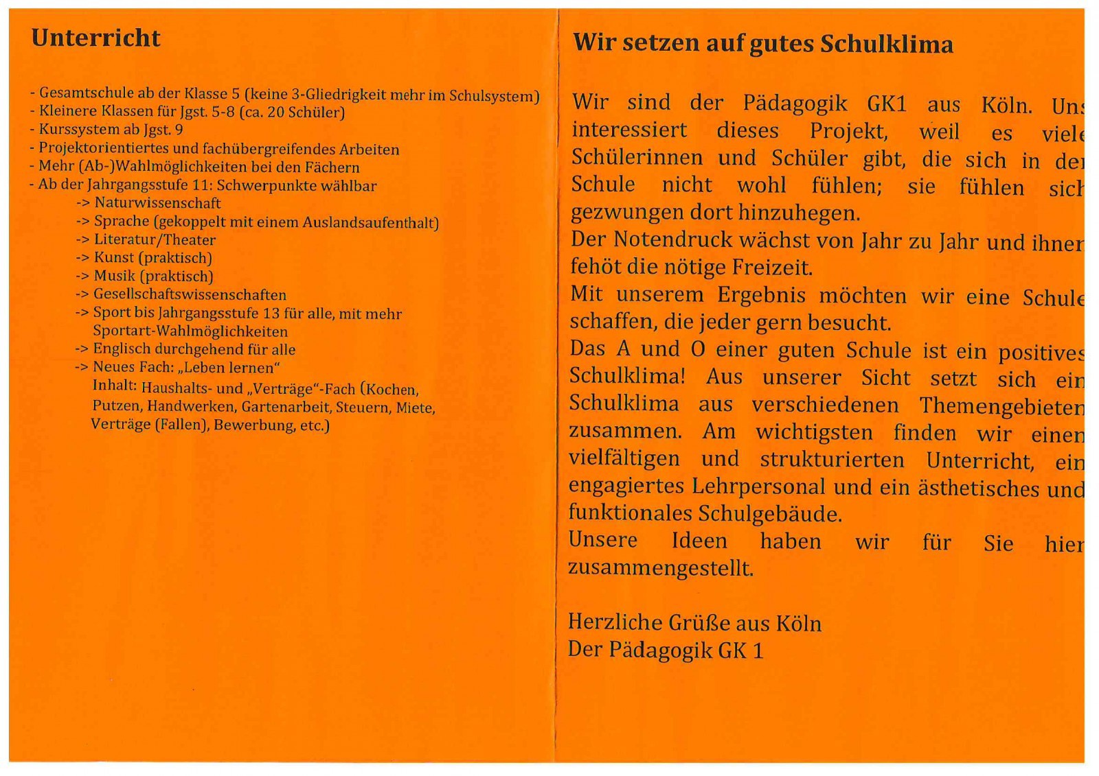 Wir stehen auf gutes Schulklima